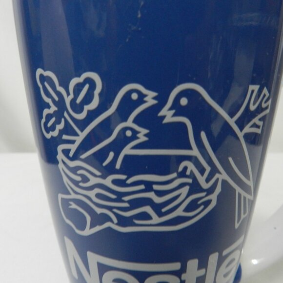 Nestle Tall Large Mug Cup latte Ceramic Vintage July 2011 blue white 16 oz - Picture 4 of 12